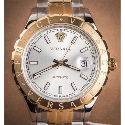 versace chunky silver tone automatic watch|Versace credit card check.